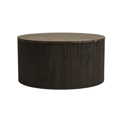 VAST-Table basse décor marbre brun ø80 cm