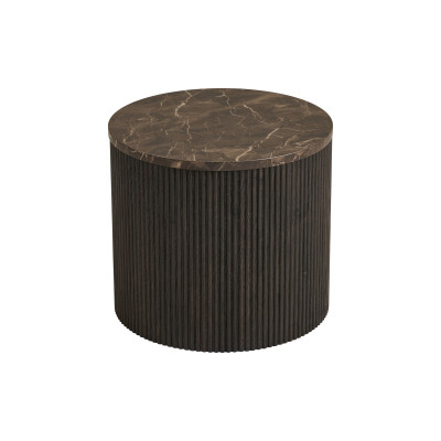VAST-Table basse décor marbre brun ø45 cm