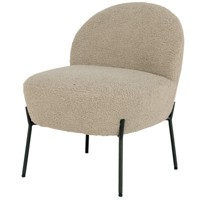 LAW-Fauteuil en tissu bouclé taupe