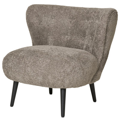 MOWN-Fauteuil en tissu bouclé taupe