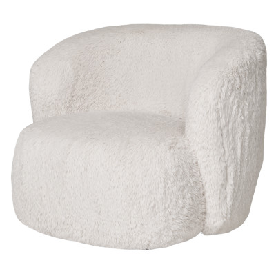 MOEL-Poltrona in pelliccia sintetica bianco sporco