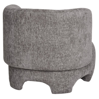 MOSS-Fauteuil en tissu chenillé gris