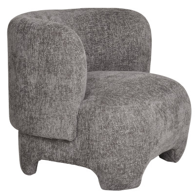 MOSS-Fauteuil en tissu chenillé gris