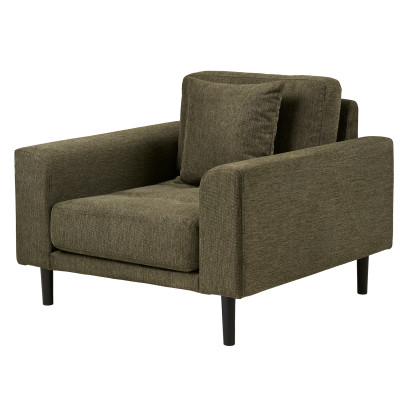 FRED- Fauteuil en tissu vert olive