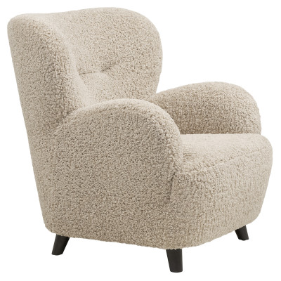 WINY-Lounge-Sessel aus hellbraunem Bouclé-Stoff