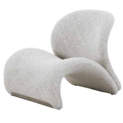 ZAY-Fauteuil lounge en tissu sable