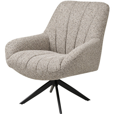 FIDO-Fauteuil loung pivotant en tissu chiné taupe