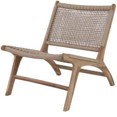 TIKY-Fauteuil en teck et rotin