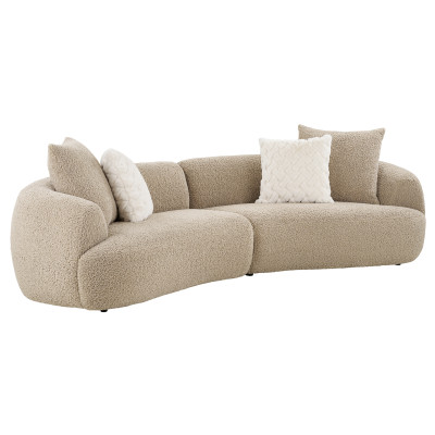 WAVE-Divano XL 5 posti in tessuto marrone chiaro