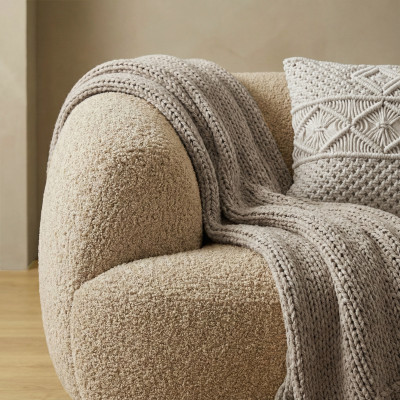 WAVE- Canapé 5 places XL en tissu brun clair