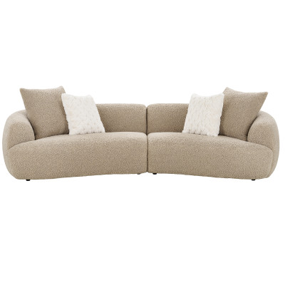 WAVE-XL 5-Sitzer-Sofa in hellbraunem Stoff