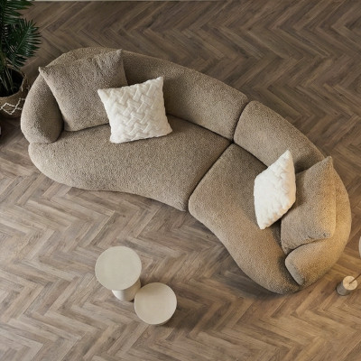 WAVE- Canapé 5 places XL en tissu brun clair