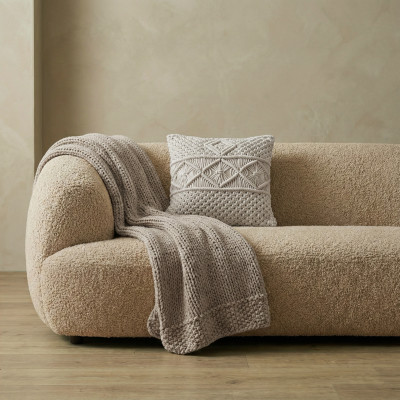 WAVE-XL 5-Sitzer-Sofa in hellbraunem Stoff