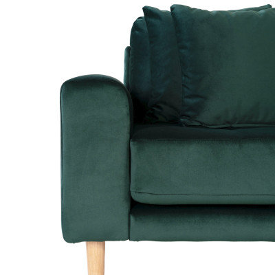FRED-Ecksofa mit Chaiselongue rechts in tannengrünem Samt