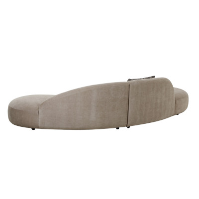 MIAMI-Asymmetrisches Sofa in taupefarbenem Stoff