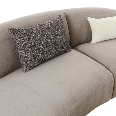 MIAMI-Asymmetrisches Sofa in taupefarbenem Stoff