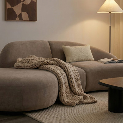 MIAMI- Canapé en tissu taupe