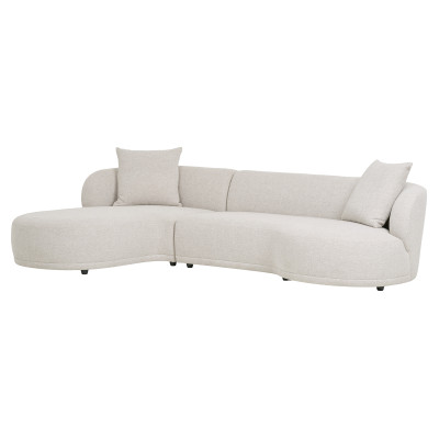 MALIBU-Ecksofa rechts in beigefarbenem Stoff