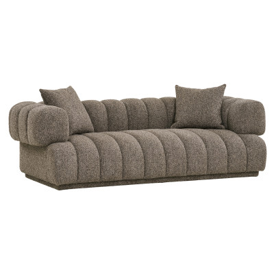 OXFORD- Canapé 3 places en tissu chenillé taupe