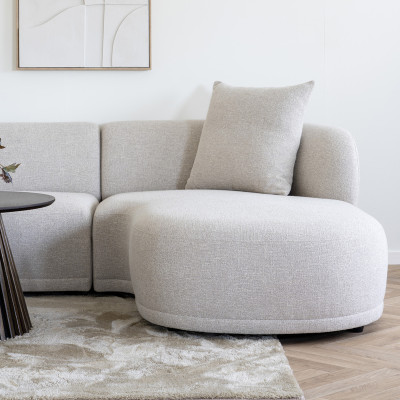 MALIBU-Canapé d'angle gauche en tissu beige