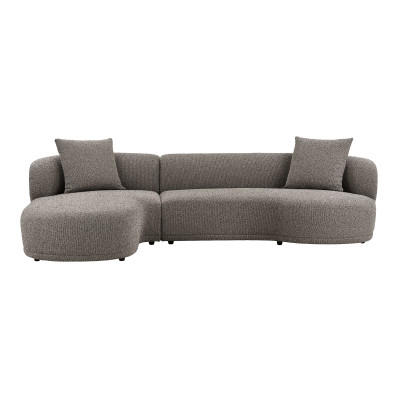 MALIBU-Canapé d'angle gauche en tissu taupe