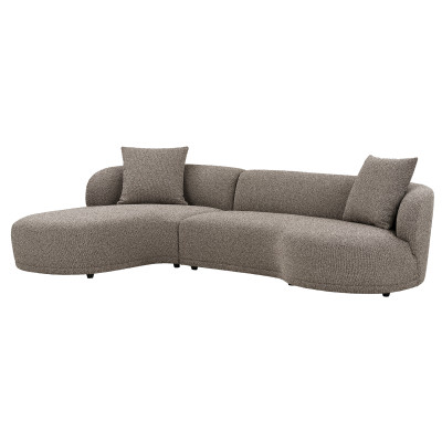 MALIBU-Ecksofa links in taupefarbenem Stoff