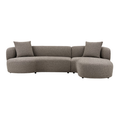 MALIBU-Canapé d'angle droit en tissu taupe