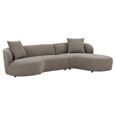 MALIBU-Canapé d'angle droit en tissu taupe