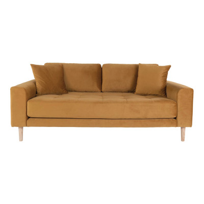 FRED-25-Sitzer-Sofa in senfgelbem Samt