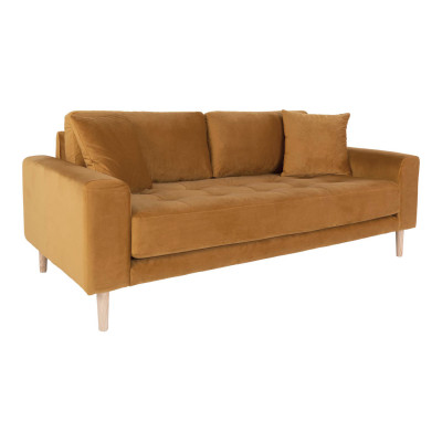 FRED-25-Sitzer-Sofa in senfgelbem Samt