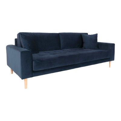FRED-3-Sitzer-Sofa in dunkelblauem Samt