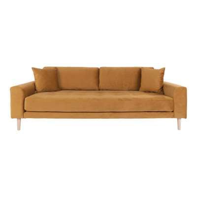 FRED-3-Sitzer-Sofa in senfgelbem Samt