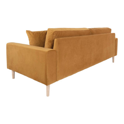 FRED-3-Sitzer-Sofa in senfgelbem Samt