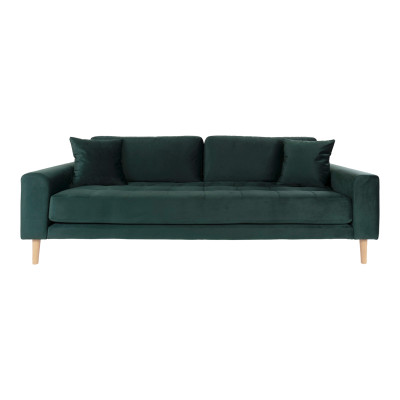 FRED-3-Sitzer-Sofa in tannengrünem Samt