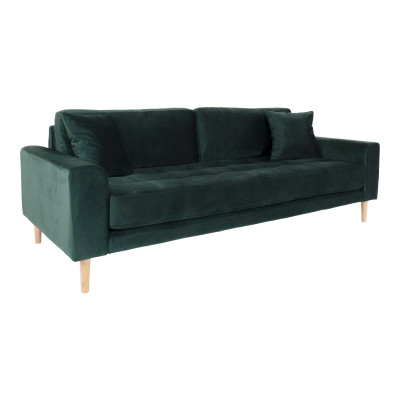 FRED-3-Sitzer-Sofa in tannengrünem Samt