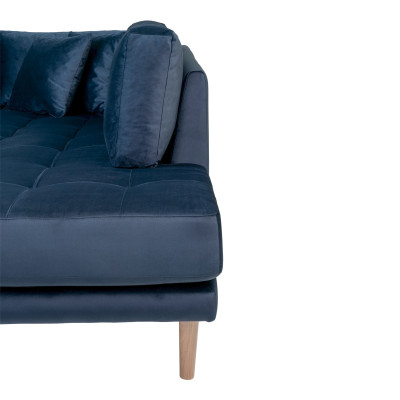 FRED- Canapé d’angle panoramique droite en velours dark blue