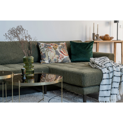 FRED-Ecksofa mit Chaiselongue (rechtsseitig) in olivgrünem Stoff