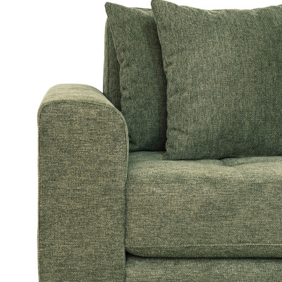 FRED-Ecksofa mit Chaiselongue (rechtsseitig) in olivgrünem Stoff