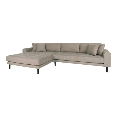 FRED-Ecksofa mit Chaiselongue links in taupefarbenem Stoff