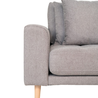 FRED-Ecksofa mit Chaiselongue (rechtsseitig) in grauem Stoff