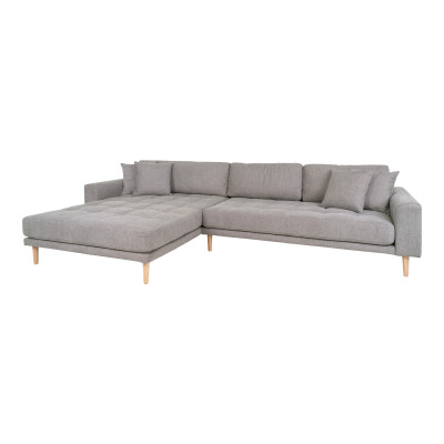 FRED-Linksseitiges Ecksofa mit Chaiselongue in grauem Stoff