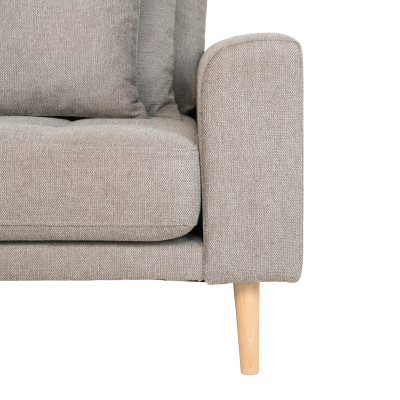 FRED- Canapé d’angle méridienne à gauche en tissu gris