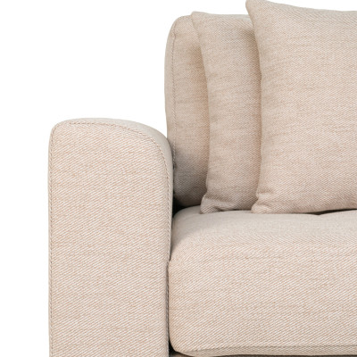 FRED-Divano angolare destro con chaise longue in tessuto color sabbia