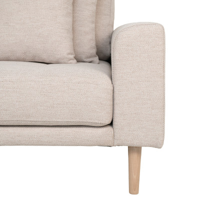 FRED-Ecksofa mit Chaiselongue links in sandfarbenem Stoff
