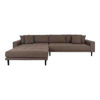 FRED-Ecksofa mit Chaiselongue links in braunem Stoff