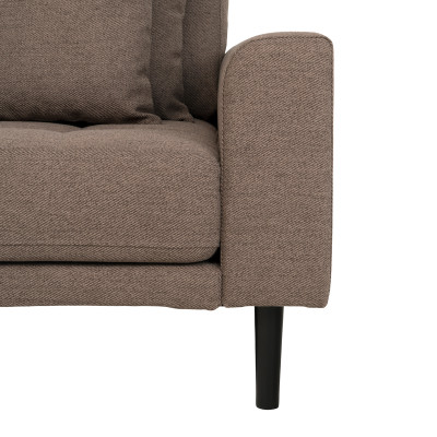 FRED-Sofá esquinero con chaise longue a la izquierda en tela marrón