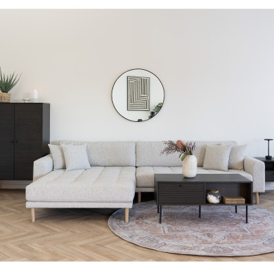 FRED - Divano angolare sinistro con chaise longue in tessuto beige