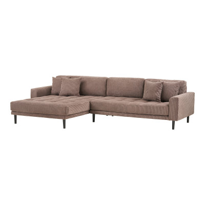 FRED-Ecksofa mit linksseitiger Chaiselongue in taupefarbenem Cord