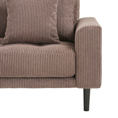 FRED-Ecksofa mit linksseitiger Chaiselongue in taupefarbenem Cord