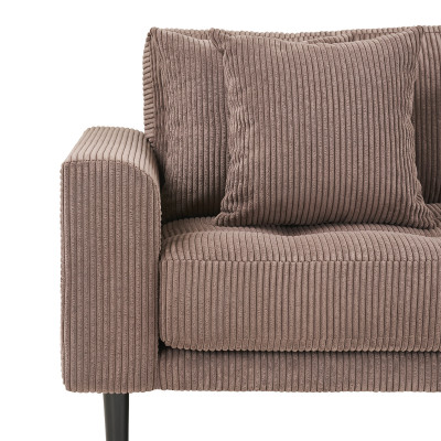 FRED-Ecksofa mit Chaiselongue rechts in taupefarbenem Cord